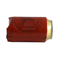 Porte-canettes isotherme pliable en cuir PU 330 ml avec logo personnalisé – Support élégant pour canettes de bière