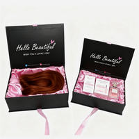 Großhandel Individuelles Logo Geschenk-Magnetbox aus Karton für Haarverlängerungen Verpackung mit Satineinlage für Kosmetik und Make-up-Pinsel