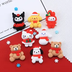 Christams Xmas Cartoon Sanrio Harz Charms Melodie Kuromi Bier mit rotem Schorf