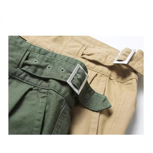 <span class=keywords><strong>Pantaloni</strong></span> Gurkha a Vita Alta con Fibbia Laterale, <span class=keywords><strong>Pantaloni</strong></span> Casual <span class=keywords><strong>Verde</strong></span> Oliva, Beige, <span class=keywords><strong>Kaki</strong></span> per l'Estate - Product Image 4