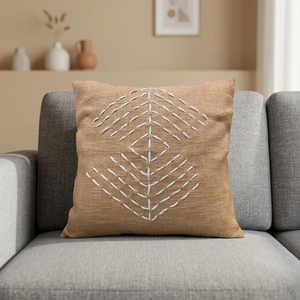 Premium Quality Hand-Stitched Cotton <b>Cushion</b> <b>Cover</b> with Minimalist Geometric Design - Product Image 3