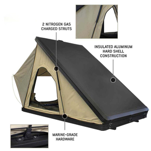 Aluminum Hardshell Roof Top <b>Tent</b> with LED Light Side Open and Foldable Oxford Fabric Rooftop <b>Tent</b> Cover - Product Image 2