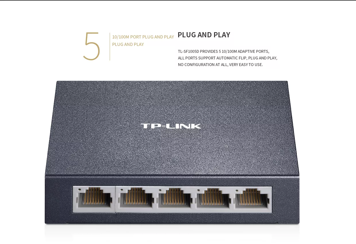 For TP-LINK TL-SF1005D 5 Port RJ45 Battery Powered Network Switch · image 6