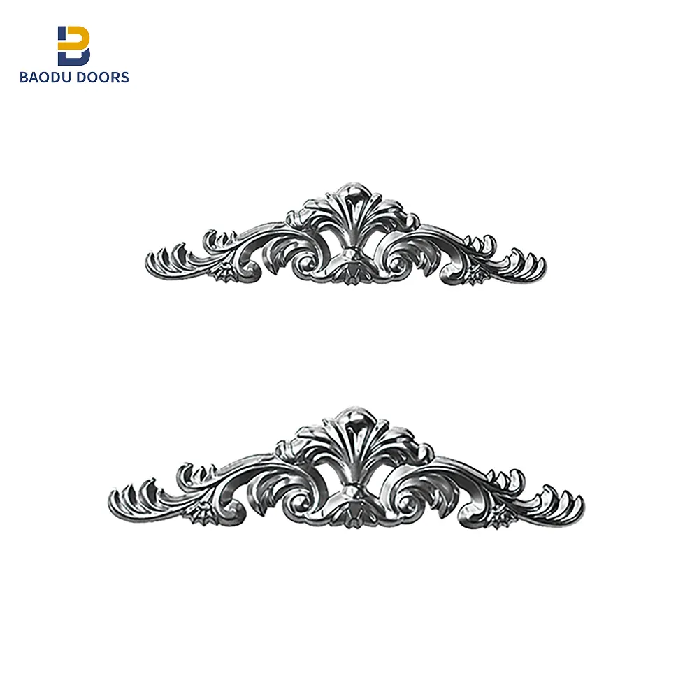 Baodu-manijas de puerta de hierro forjado decorativas, piezas de Metal para puerta, accesorios en venta