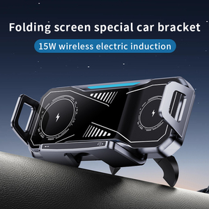 Écran pliant électrique à <span class=keywords><strong>induction</strong></span> sans fil 15W Support spécial pour voiture <span class=keywords><strong>Chargeur</strong></span> de voiture sans fil <span class=keywords><strong>3</strong></span> <span class=keywords><strong>en</strong></span> <span class=keywords><strong>1</strong></span> Charge rapide Rotation libre à 360 ° - Product Image 3