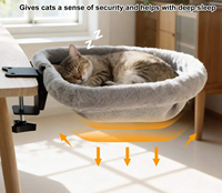 Lit de bureau pour chat en plastique imperméable, hamac pliable à clipser sur le bureau, pour divers ordinateurs de bureau, accessoire pour animaux de compagnie
