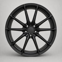 Jante en alliage d'aluminium forgé 10 branches en Y, noir mat, concave profond, logo personnalisé, jante de voiture 18-22 pouces 5x114.3