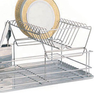 Kitchen 2 <strong>Tier</strong> Stainless Steel <strong>Dish</strong> <strong>Rack</strong> Table Storage <strong>Dish</strong> Drying <strong>Rack</strong> Chrome Wire <strong>Dish</strong> <strong>Rack</strong> with S.s Tray (AWK107) - Product Image 3