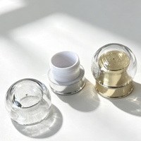 Vente en gros personnalisée de pots en acrylique épais en forme d'ampoule de 15 g pour crème pour le visage, crème pour les mains, crème solaire et crème pour bébé