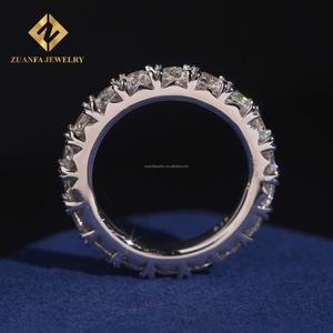 925ผู้หญิง4มม. แบบง่ามสีเงินประดับเพชรวงแหวนหมั้น - Product Image 3