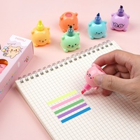 Ensemble de surligneurs pastel mignons en forme d'animaux de dessin animé Kawaii