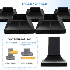 Cubierta de base de poste de plástico PP para poste cuadrado de 2.5 pulgadas, embellecedor de falda de valla duradero y ecológico - Product Image 6