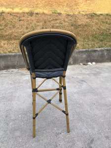 Mobilier de café français extérieur en aluminium tissé tabouret de <span class=keywords><strong>bar</strong></span> <span class=keywords><strong>parisien</strong></span> en rotin <span class=keywords><strong>chaise</strong></span> - Product Image 4