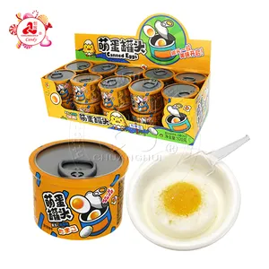 Canned DIY fried egg pudding jelly Pudding with popping candy in can