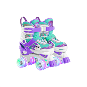 <span class=keywords><strong>Pattini</strong></span> a rotelle carini in offerta <span class=keywords><strong>per</strong></span> ragazzi e ragazze, ruote in PU completamente luminose, cuscinetti ABEC-7, alta resilienza 82A, taglia regolabile - Product Image 2