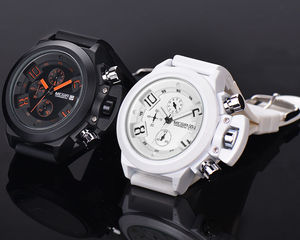 Reloj de Pulsera Deportivo MEGIR 2002 G en Blanco y Negro con Caja Grande, Reloj de Cuarzo Deportivo de Moda para Hombre - Product Image 5
