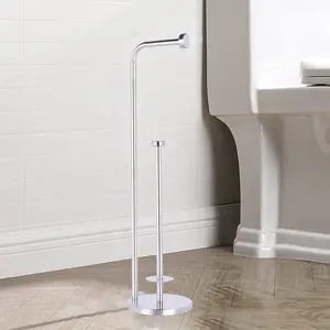 Fornecedor Aço inoxidável Free Standing Banheiro Papel Higiênico Roll Holder Stand BTH052