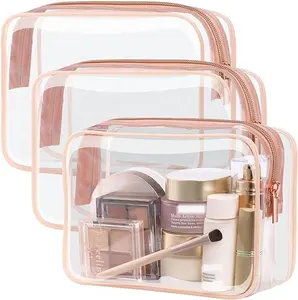 High Quality Cosmetics Multi-functional Toiletry Waterproof Transparent Makeup Bags Travel Custom Logo For Women