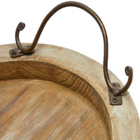 Plateau de service en bois avec poignées, plat décoratif pour table basse, salon