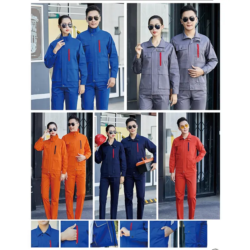 long sleeve Work wear clothes uniform manufacturer workwear for car wash or industry Labor Suit Safety Workwear