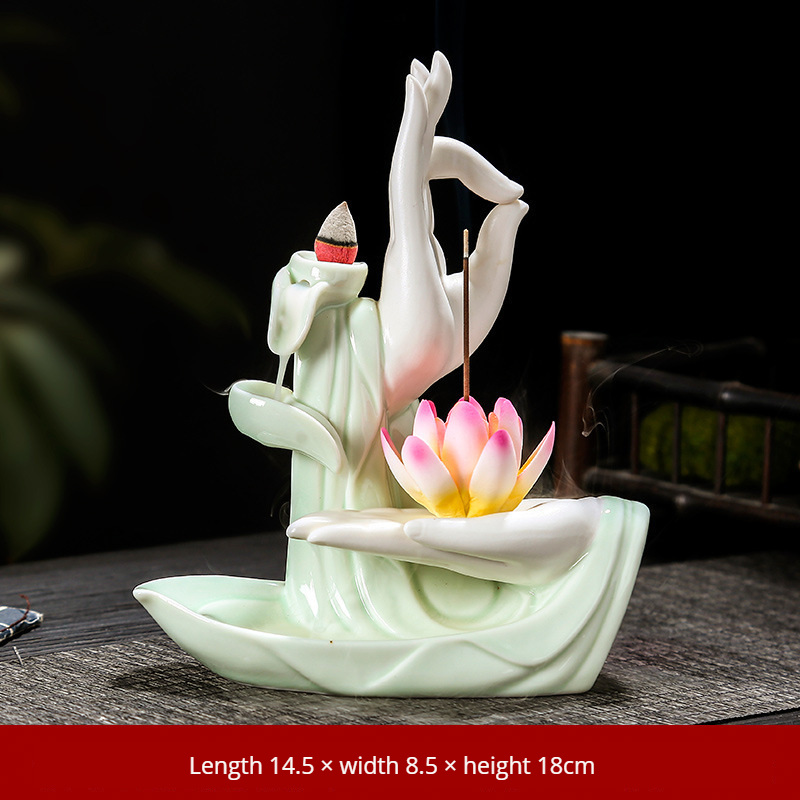 Lotus de la main de Bouddha (glaçure céladon)