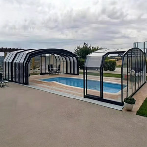Techo Telescópico Plegable Inteligente para Patio de Villa, Moderno y Portátil, con Doble Vidrio Templado de Baja Emisividad - Product Image 3