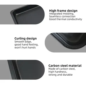 Bandeja para hornear personalizada de acero al carbono de 12 pulgadas, bandeja para pasteles, platos y sartenes antiadherentes para hornear para horno