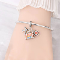 Breloques Pendentifs pour Appareil Photo et Bagages, Style Tourisme, en Cuivre Plaqué Argent, pour Bracelets DIY, Logo Personnalisé, Petite Quantité
