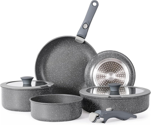 Ensemble de <span class=keywords><strong>casseroles</strong></span> et poêles en aluminium forgé OEM Homemory Classics Series, 5 pièces, avec poignée <span class=keywords><strong>amovible</strong></span>, vente en gros - Product Image 6