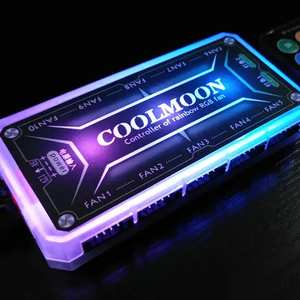 COOLMOON Aksesori game PC praktis pengontrol standar komputer jarak jauh nirkabel RGB kipas Hub PC pengontrol kipas 6PIN 4PIN - Product Image 1