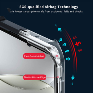 Чехол для телефона Nova 13Pro: черный бампер из ТПУ, прозрачная акриловая задняя крышка, устойчивый к царапинам и падениям, технология In-Mould - Product Image 3