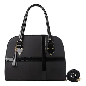 Bolso Tote de Mezclilla para Mujer Fana Ilma, Negro, con Cierre de Solapa, Correa de Cadena, Bolso Casual para Uso Diario - Product Image 3