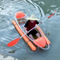 Kayak transparent 2,44 m avec airbag latéral, flottabilité de sécurité, canoë en polycarbonate pour 1 personne, idéal pour la location en station.