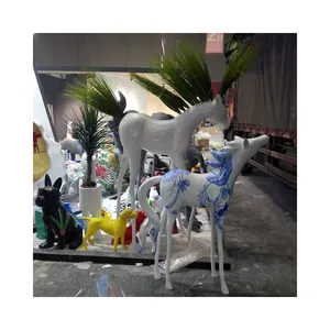 Wholesale garden decoration life size horse fibreglass sculpture supplier