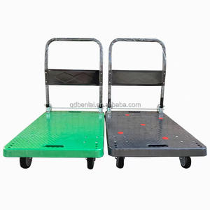 Chariot à plateforme en acier robuste de 880 lb, grande capacité de charge, chariot pliable avec roues solides, frein à verrouillage total, chariot à plateau plat - Product Image 3