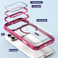 Coque magnétique transparente antichoc avec support et cache-objectif rabattable pour iPhone 18 Pro Max, compatible iPhone 18, 17, 16, 15
