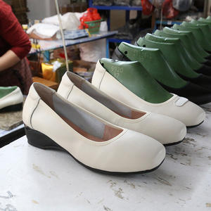 Zapatos <span class=keywords><strong>de</strong></span> Tacón <span class=keywords><strong>de</strong></span> Lujo para Mujer <span class=keywords><strong>de</strong></span> Piel Genuina, Zapatos <span class=keywords><strong>de</strong></span> Cuña Cómodos con Suela Suave, Punta Cuadrada sin Cordones para <span class=keywords><strong>Azafata</strong></span> Profesional - Product Image 5