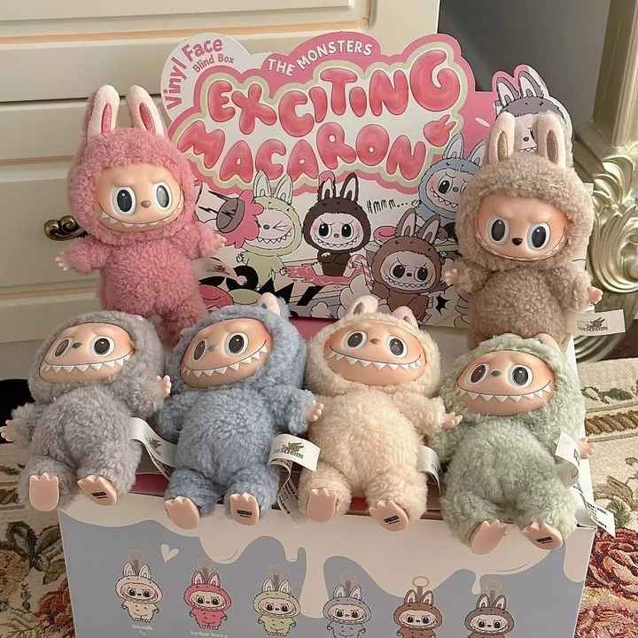 Высококачественная креативная кукла Labubu, макарон, коробочка, попмарты, модная игра, ПВХ, Labubu, Слепая Коробка, фигурка для детей, игрушки для подарков