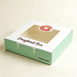 Mejor Precio, Paquete de 6 Cajas para Donuts, Caja de Galletas de Lujo para Panaderías con Logotipo, Caja de Papel para Bocadillos, <span class=keywords><strong>Sushi</strong></span>, Panadería y Galletas con Ventana - Product Image 6