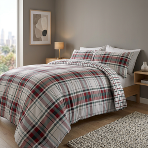 Sábana Plana de Algodón Cepillado de Primera Calidad, Diseño a Cuadros, 300 Hilos, Tamaño King, Transpirable, Ecológica, para Uso en Hoteles, Todas las Temporadas - Product Image 2