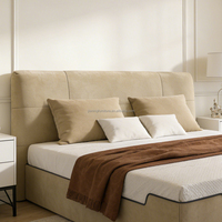 Lit de luxe haut de gamme en tissu chenille, avec sommier en mousse compressée sous vide, sans cadre, tailles Queen et King, double.