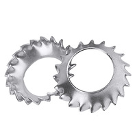 Rondelle de blocage dentelée conique anti-desserrage en acier inoxydable 304 avec entonnoir à dents externes en finition zinc pour M3-M10 tailles