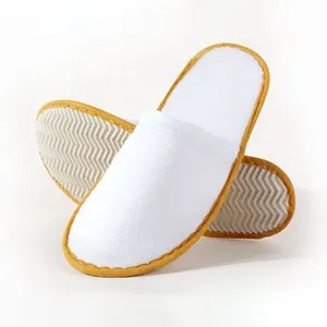 Wholesale Cheap Disposable Terry Plush Fabric Gray Luxury Slipper For Hotel