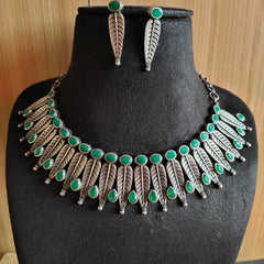 Antique Silver-Toned Elegant <b>Necklace</b> <b>Set</b> Oxidized Beaded <b>Necklace</b> <b>Set</b> Available In All Shape <b>And</b> Size - Product Image 3