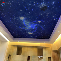Plafonnier étoilé à LED avec peinture d'ambiance, en fibre de polyester insonorisante, télécommande incluse, pour cinéma, home cinéma, salon