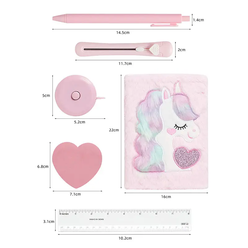 노트 책 세트 1 권, 노트 1 권 20cm 자 l 볼펜 l 가방, oflove 노트 l 줄자 l 미니 다용도 칼