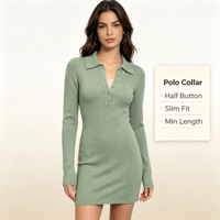 Pull-over élégant et décontracté pour femme Edna, de haute qualité, avec patte de boutonnage, jaune, tendance, léger et chaud, pour l'hiver et l'automne, style polo
