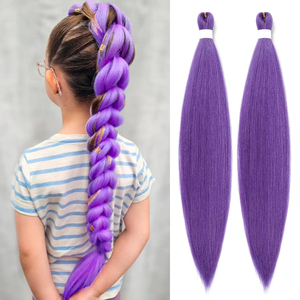 Màu Tím Pre-Kéo Dài Bện Phần Mở Rộng Tóc Cho Bím Tóc Yaki Tổng Hợp Crochet Bện Xoắn Tóc Halloween Trang Phục Cosplay - Product Image 1