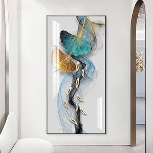 เครื่องลายครามของอัญมณีเซรามิกส์ดวลแบบต้นแบบเสือคริสตัลพอร์ซเลนภาพวาดแขวนในห้องนั่งเล่นพร้อมไฟ LED - Product Image 4