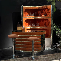 Casier à vin moderne en acier inoxydable de qualité supérieure, écologique, grande capacité, avec armoire de rangement en bois pour appartement haut de gamme et salon